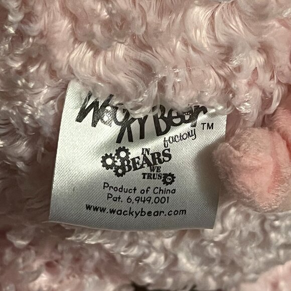 Pig Fluffy Plush Stuffed Animal with Pink Tee Shirt Wacky Bear Factory - Picture 5 of 5